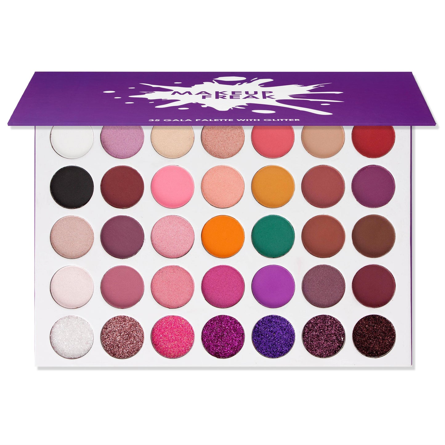 Makeup Freak Gala 35 Color Pigmented Eyeshadow Palette With Glitter Winter