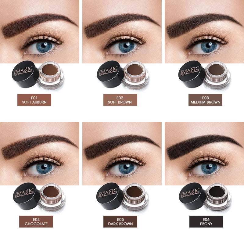 IMAGIC Professional Eyebrow Gel 6 Colors Eyebrow Enhancer Brow Enhancers Tint Makeup Eyebrow Brown With Brow Brush Tools